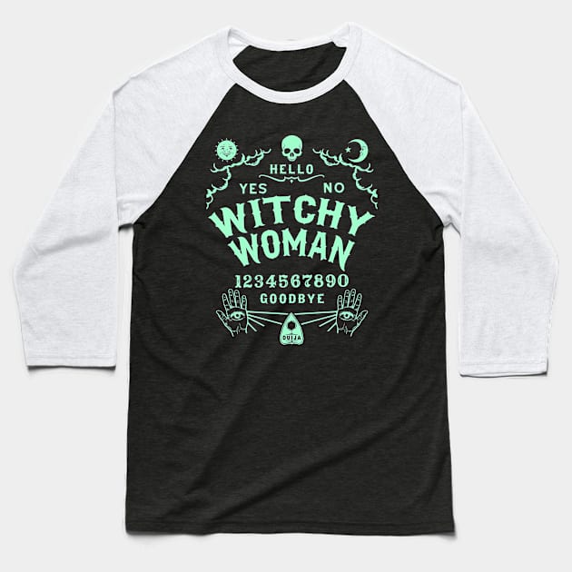 Witchy Woman Wiccan Ouija Board Baseball T-Shirt by Tshirt Samurai